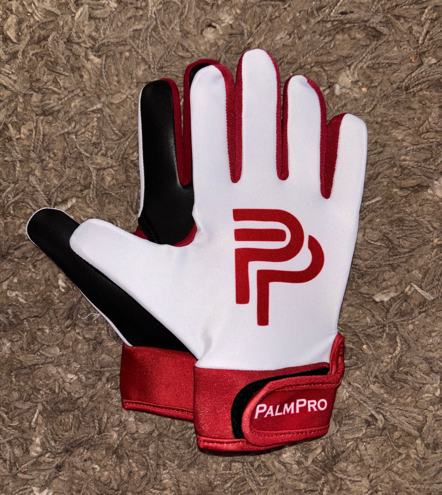 Maroon and White Gaelic Gloves