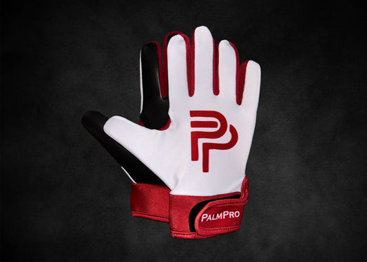 Maroon and White Gaelic Gloves