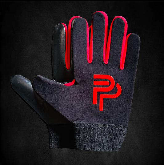 Strapless Red and Black Gaelic Gloves