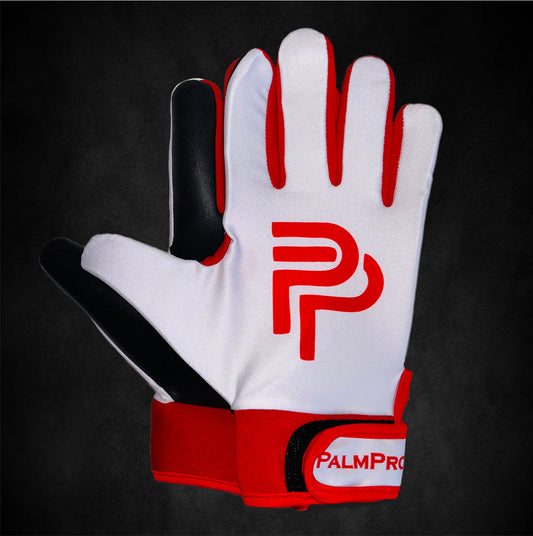 Red and White Gaelic Gloves