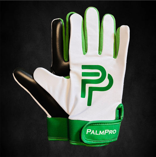 White and Green Gaelic Gloves